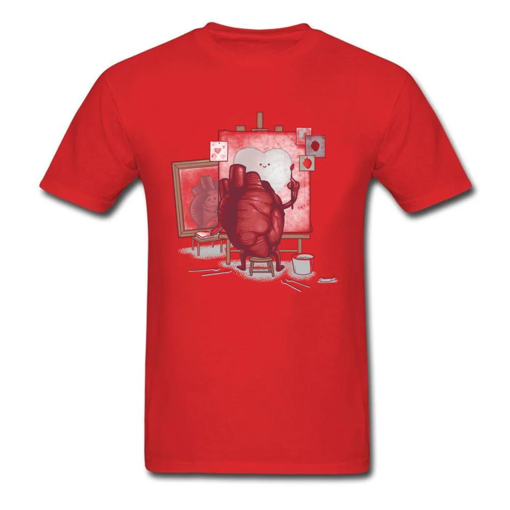 Men T-Shirt Self portrait Design Tops & Tees All Cotton Round Collar Short Sleeve Casual T-Shirt VALENTINE DAY Self portrait red