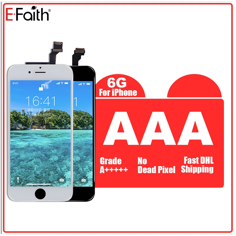 AAA Quality 100PCS/LOT EFaith Display For iPhone 6 LCD Touch Screen Digitizer Assembly+ Replacement 4.7" DHL Ship Black White
AAA Quality 100PCS/LOT EFaith Display For iPhone 6 LCD Touch Screen Digitizer Assembly+ Replacement 4.7" DHL Ship Black White