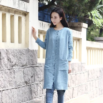 2020 Spring New Long Sleeved Single Breasted Coat Original Fourteen Buckle Linen Cardigan Solid Color Mori Girl Long Coat Qy 043
2020 Spring New Long Sleeved Single Breasted Coat Original Fourteen Buckle Linen Cardigan Solid Color Mori Girl Long Coat Qy 043