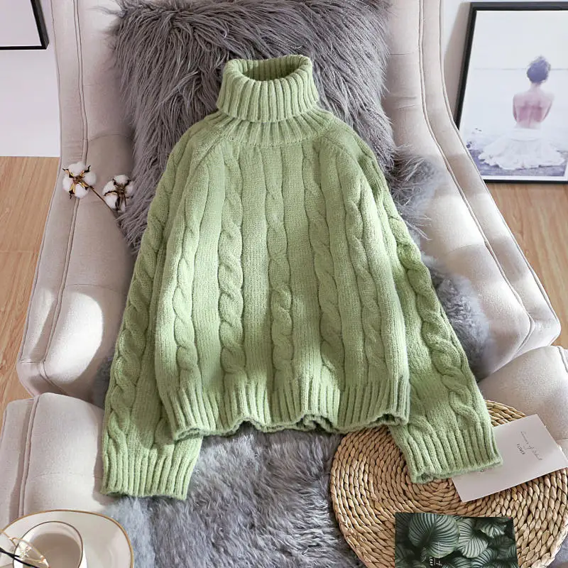 Autumn Winter Short Turtleneck Sweater Women Thicken Pullover Knitted Sweaters Pull Femme Warm Pullovers Jumper Women Tops C5689
Autumn Winter Short Turtleneck Sweater Women Thicken Pullover Knitted Sweaters Pull Femme Warm Pullovers Jumper Women Tops C5689