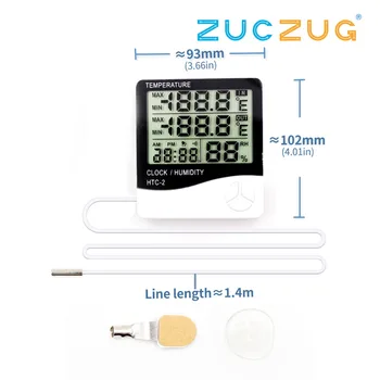 HTC-2 Weather Station Digital LCD Indoor/Outdoor Room Hygrometer Thermometer Clock Temperature Humidity Meter with sensor
HTC-2 Weather Station Digital LCD Indoor/Outdoor Room Hygrometer Thermometer Clock Temperature Humidity Meter with sensor