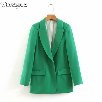 2019 women fashion solid green notched blazer long sleeve pockets decorate elegant female office wear basic tops blusas
2019 women fashion solid green notched blazer long sleeve pockets decorate elegant female office wear basic tops blusas