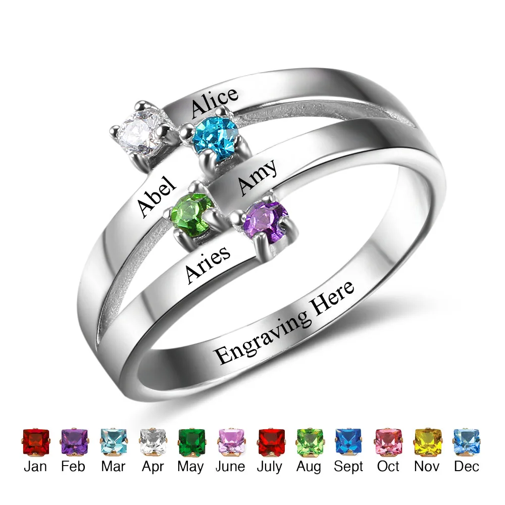 Charms Friendship & Family Rings 4 Birthstone Names DIY Custom Rings 925 Sterling Silver Personalized Jewelry Gift(RI102510)
Charms Friendship & Family Rings 4 Birthstone Names DIY Custom Rings 925 Sterling Silver Personalized Jewelry Gift(RI102510)