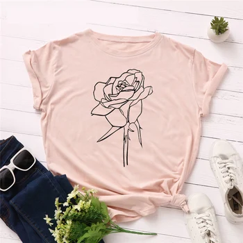 Plus Size 5XL Fashion Rose Print T Shirt Women 100% Cotton O Neck Short Sleeve Summer T-Shirt Tops Casual Tshirt Women Shirts
Plus Size 5XL Fashion Rose Print T Shirt Women 100% Cotton O Neck Short Sleeve Summer T-Shirt Tops Casual Tshirt Women Shirts