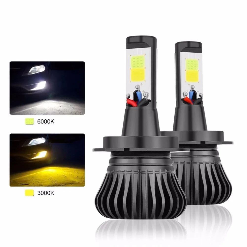 H7 LED Fog Light Bulb, Extremely Bright DRL Lamp Dual Color in One Design White and Amber Switch Freely, 12V 2800LM Auto Car DRL
H7 LED Fog Light Bulb, Extremely Bright DRL Lamp Dual Color in One Design White and Amber Switch Freely, 12V 2800LM Auto Car DRL