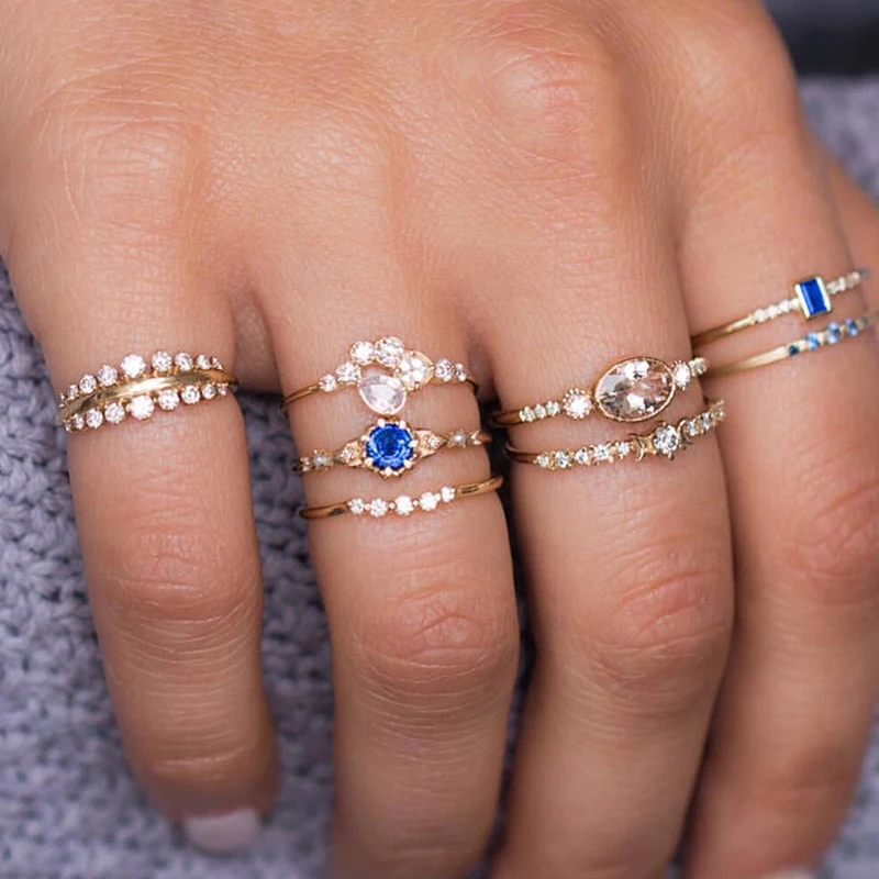 Women Rings Fashion Oval Geometric Irregular Crystal Gold Ring Set Exquisite Female Wedding Party Jewelry Accessories
Women Rings Fashion Oval Geometric Irregular Crystal Gold Ring Set Exquisite Female Wedding Party Jewelry Accessories