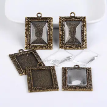 5 Sets Rectangle Bubble Locket Tibetan Style Pendant Cabochon Bezel Settings and 18x25x5mm Clear Glass Cabochons Jewelry Making 
5 Sets Rectangle Bubble Locket Tibetan Style Pendant Cabochon Bezel Settings and 18x25x5mm Clear Glass Cabochons Jewelry Making