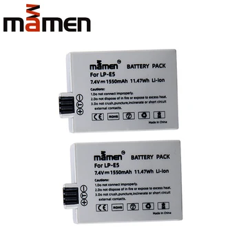 Mamen 1550mAh 2pcs LPE5 LP-E5 LP E5 Rechargeable Camera Battery for Canon Rebel XS T1i XSi 1000D 500D 450D Digital Battery Pack
Mamen 1550mAh 2pcs LPE5 LP-E5 LP E5 Rechargeable Camera Battery for Canon Rebel XS T1i XSi 1000D 500D 450D Digital Battery Pack