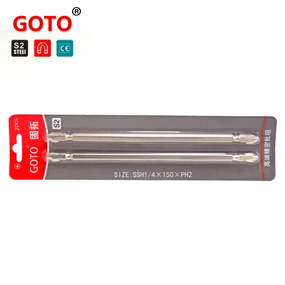 GOTO 2pcs Phillips double end screwdriver set multifuntion 1/4'' precision galvanization screwdriver bits set
GOTO 2pcs Phillips double end screwdriver set multifuntion 1/4'' precision galvanization screwdriver bits set