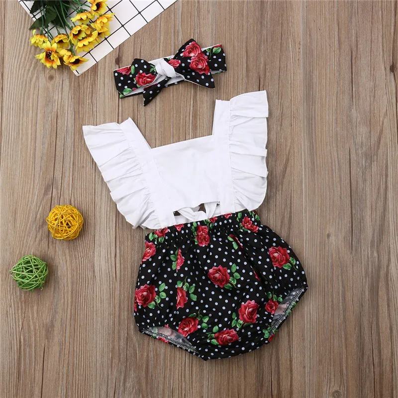 Toddler Baby Girls free shipping clothes Polka Dot bow Headband backless Ruffle Floral print sleeveless Bodysuit 2pc kids Outfit
Toddler Baby Girls free shipping clothes Polka Dot bow Headband backless Ruffle Floral print sleeveless Bodysuit 2pc kids Outfit