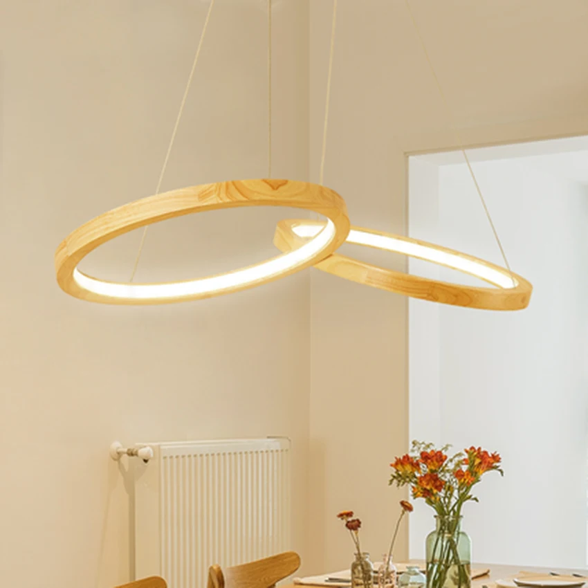 Modern LED Pendant Lights Nordic Dining Room Two Wooden Round Indoor Decortion Pendant Lamp Kitchen Fixtures Lighting Luminaire
Modern LED Pendant Lights Nordic Dining Room Two Wooden Round Indoor Decortion Pendant Lamp Kitchen Fixtures Lighting Luminaire