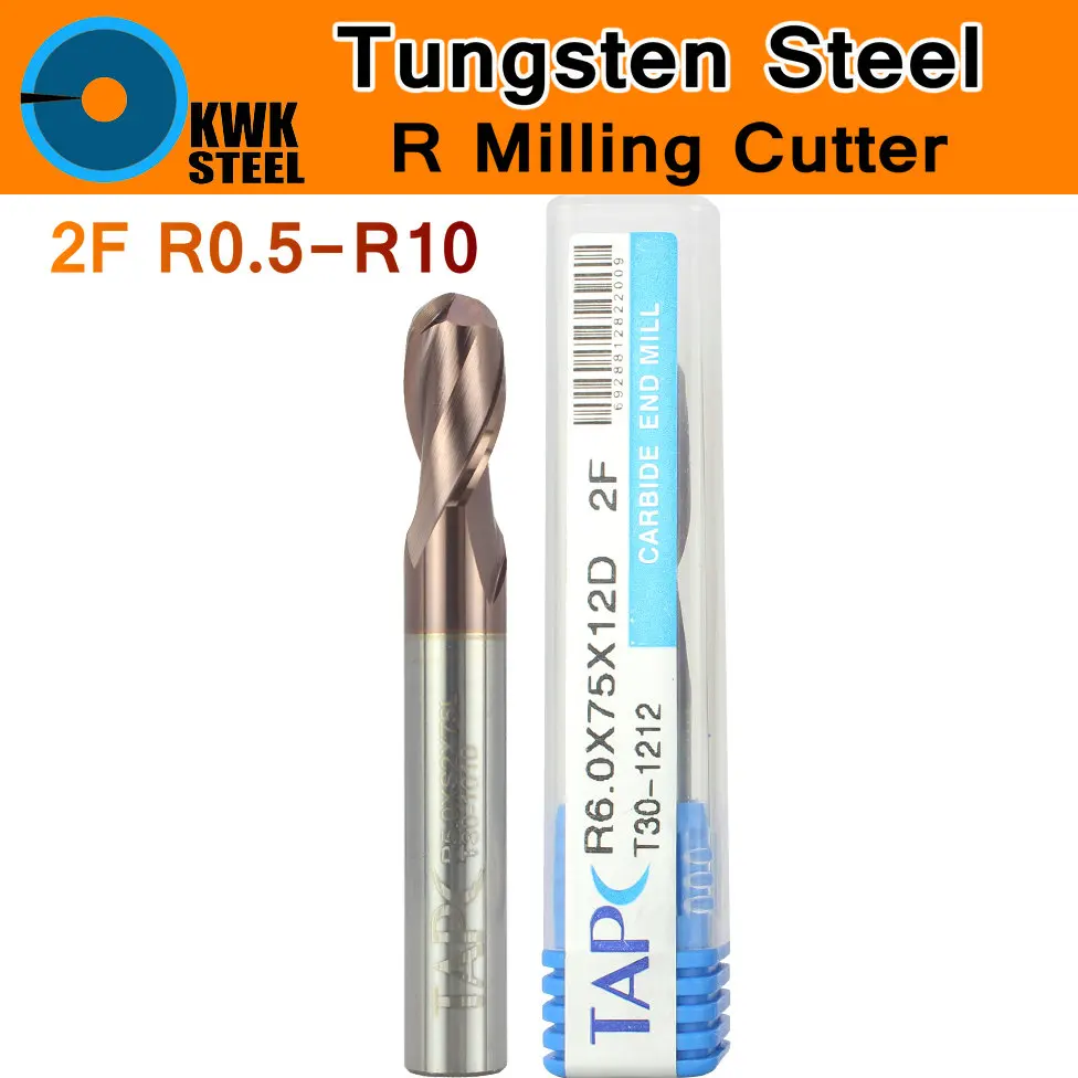 Tungsten R Milling Cutter Carbide End Mill 2 Flute AlTiSiN Double Flute End Mill Bit NAKAWO Tools Ball Nose CNC Router R0.5 R10
Tungsten R Milling Cutter Carbide End Mill 2 Flute AlTiSiN Double Flute End Mill Bit NAKAWO Tools Ball Nose CNC Router R0.5 R10