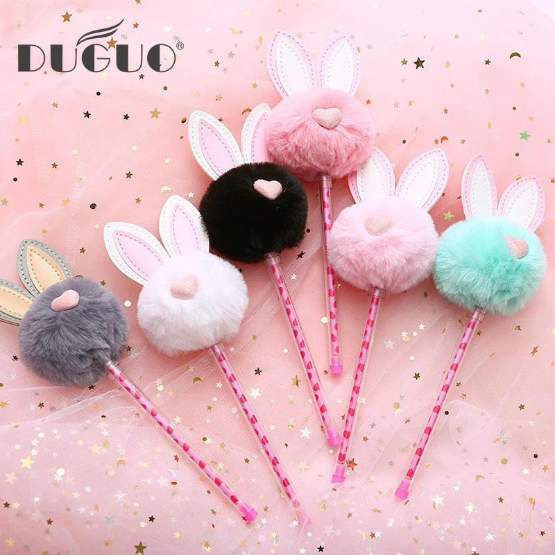 DUGUO cute stationery cute creative plush rabbit ears gel pen 0.5 black pen kawaii school supplies
DUGUO cute stationery cute creative plush rabbit ears gel pen 0.5 black pen kawaii school supplies