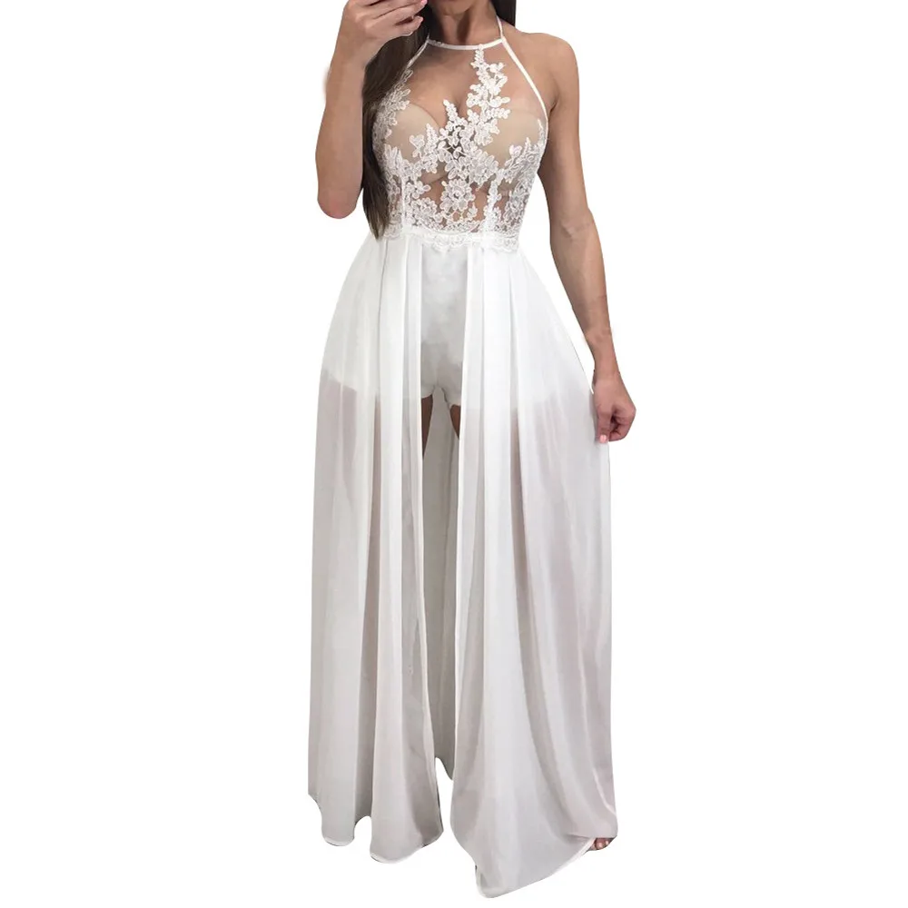 Women Lace Long Dress Fashion Solid Halter Hollow Sleeveless Evening Party Long Maxi Dress Ladies Casual Drsses vestidos
Women Lace Long Dress Fashion Solid Halter Hollow Sleeveless Evening Party Long Maxi Dress Ladies Casual Drsses vestidos
