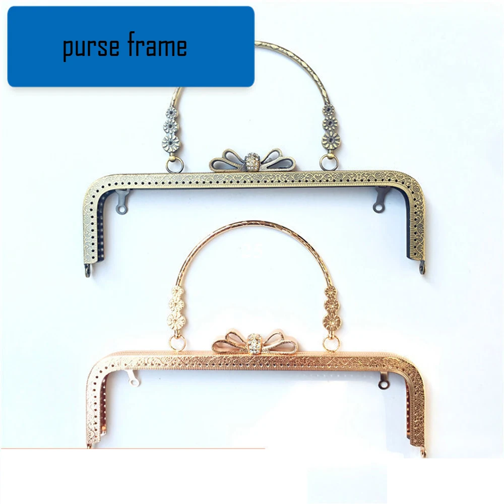 DIY women diamond tie buckle 25cm purse frame clasp with handle bag making accessories hardware 2pcs/lot
DIY women diamond tie buckle 25cm purse frame clasp with handle bag making accessories hardware 2pcs/lot