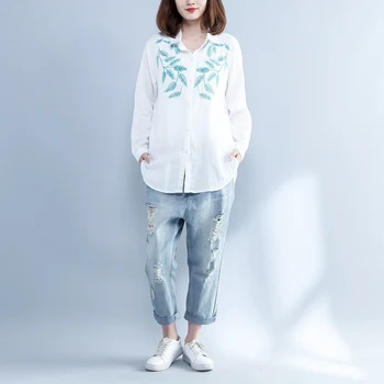 Big Code Loose Chemise Embroidered Brief Blusa Feminina Geometric Women Tops Tie Women's Shirt Blusas Feminina Ver O 2018
Big Code Loose Chemise Embroidered Brief Blusa Feminina Geometric Women Tops Tie Women's Shirt Blusas Feminina Ver O 2018