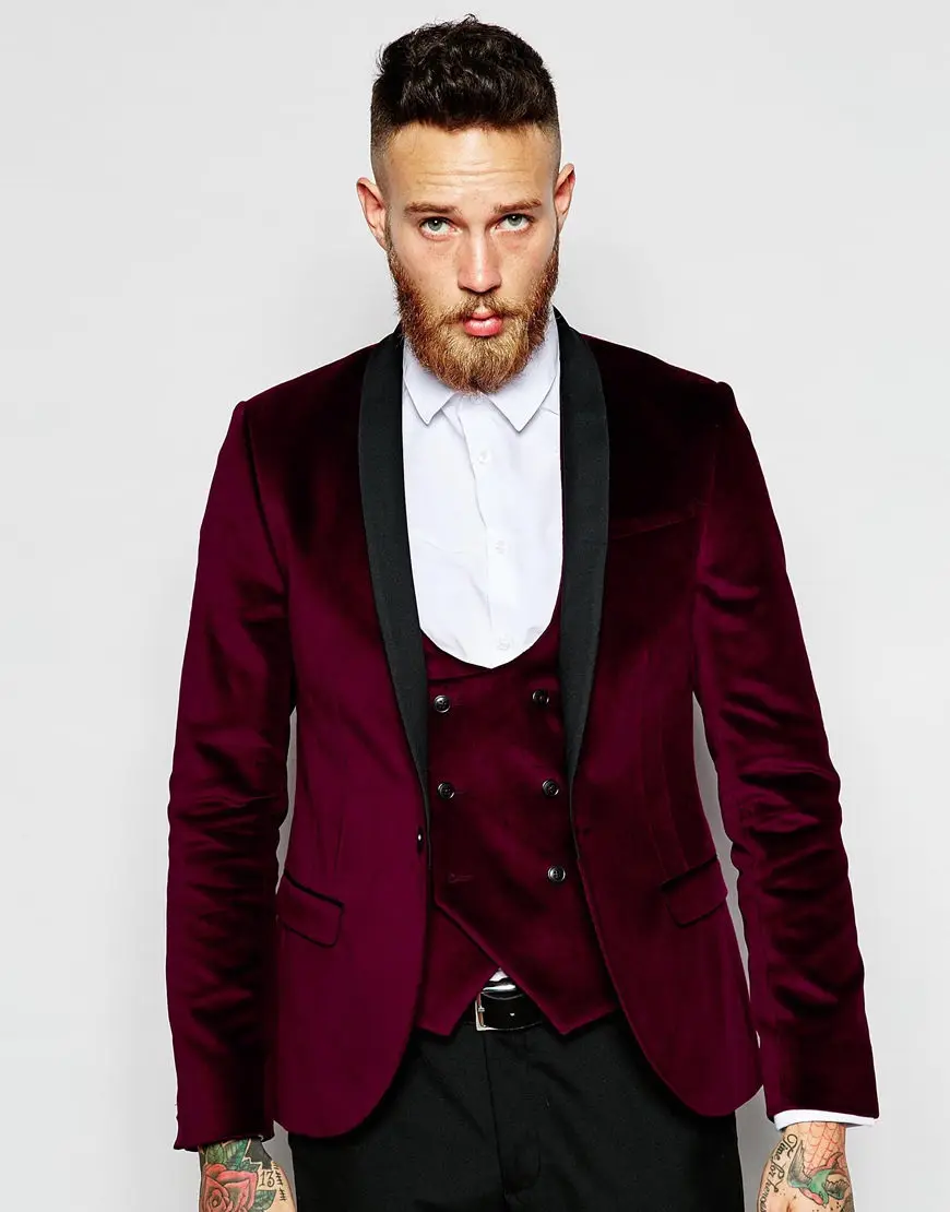Handsome Groomsmen Velvet Groom Tuxedos Mens Wedding Dress Man Jacket Blazer Prom Dinner (Jacket+Pants+Tie+Vest) A01
Handsome Groomsmen Velvet Groom Tuxedos Mens Wedding Dress Man Jacket Blazer Prom Dinner (Jacket+Pants+Tie+Vest) A01