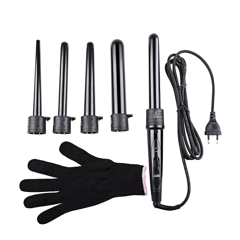 

Dodo Pro 5 Part Interchangeable Hair Curling Iron Machine Ceramic Hair Curler Multi-Size Roller Heat Resistant Glove Styling S