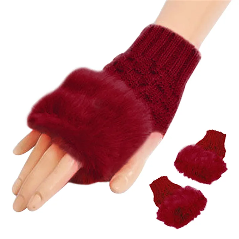 Wool Blend Faux Rabbit Fur Women Fingerless Gloves 2017 Fashion Knitted Winter Gloves Warm Fitness Mittens Gants Femme Warmer
Wool Blend Faux Rabbit Fur Women Fingerless Gloves 2017 Fashion Knitted Winter Gloves Warm Fitness Mittens Gants Femme Warmer