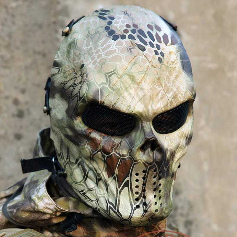 Outdoor Airsoft Paintball Tactical Full Face Protection Skull Skeleton Mask# MX
