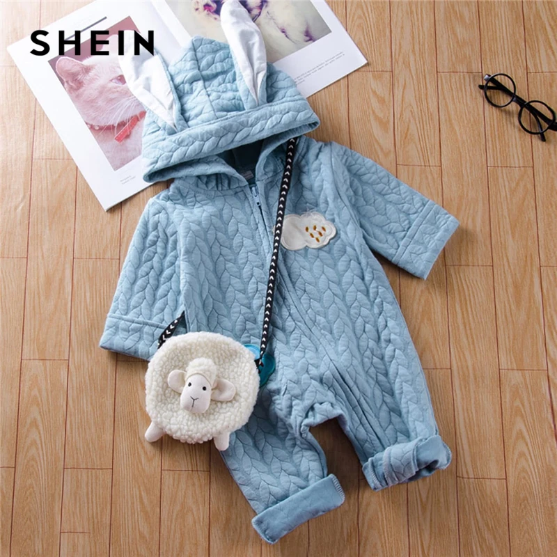 SHEIN Blue Toddler Girls Patched Cartoon Warm Infant Hooded Jumpsuit Without Bag 2019 Spring Fashion Long Newborn Baby Clothes
SHEIN Blue Toddler Girls Patched Cartoon Warm Infant Hooded Jumpsuit Without Bag 2019 Spring Fashion Long Newborn Baby Clothes