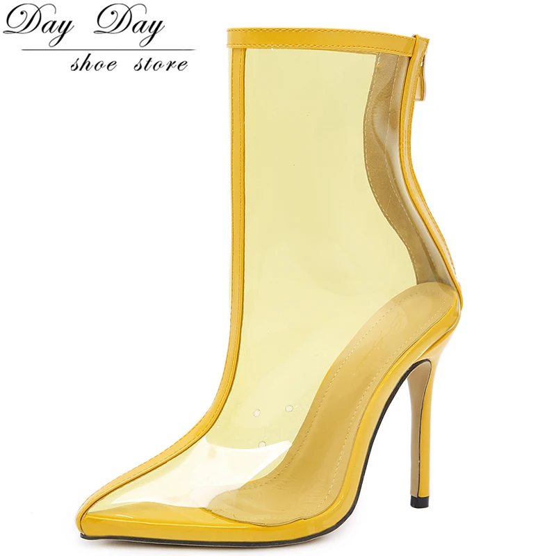 Booties Woman 2019 Autumn Transparent Rain Boots Stiletto Pointed Shoes Sexy High Heels Boots Side Zipper Fashion Women's Boots
Booties Woman 2019 Autumn Transparent Rain Boots Stiletto Pointed Shoes Sexy High Heels Boots Side Zipper Fashion Women's Boots