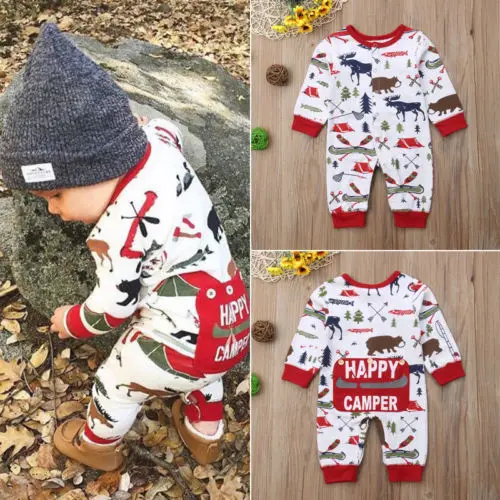 2018 Autumn Newborn Baby Boy HAPPY CAMPER Letter Cartoon Print Long Sleeve Romper Bodysuit Jumpsuit Casual Outfits Clothes 0-24M
2018 Autumn Newborn Baby Boy HAPPY CAMPER Letter Cartoon Print Long Sleeve Romper Bodysuit Jumpsuit Casual Outfits Clothes 0-24M