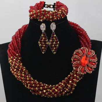 New Stylish African Beads Jewelry Set Nigerian Indian Wedding Bridal Red Mix Gold Crystal Beads Jewelry Set Free Shipping ALJ708
New Stylish African Beads Jewelry Set Nigerian Indian Wedding Bridal Red Mix Gold Crystal Beads Jewelry Set Free Shipping ALJ708