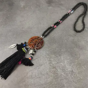Boho Ethnic Necklace Women Acrylic maxi long Necklace black bohemian Pendant Necklace vintage wood rope chain fashion jewelry
Boho Ethnic Necklace Women Acrylic maxi long Necklace black bohemian Pendant Necklace vintage wood rope chain fashion jewelry