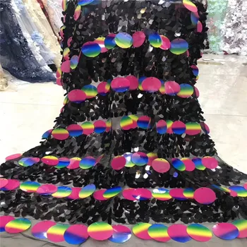 High Quality Nigerian Lace Fabrics Black African French Net Lace Fabric Tulle Mesh Lace Fabric With Big Sequins A1223-1
High Quality Nigerian Lace Fabrics Black African French Net Lace Fabric Tulle Mesh Lace Fabric With Big Sequins A1223-1