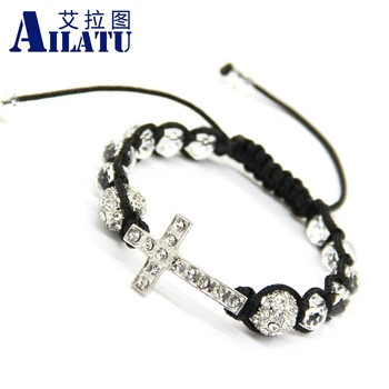Ailatu Wholesale Very Dazzling Clear Crystal Disco Ball Faceted Rondelle Sideways Cross Woven Macrame Macrame bracelet
Ailatu Wholesale Very Dazzling Clear Crystal Disco Ball Faceted Rondelle Sideways Cross Woven Macrame Macrame bracelet