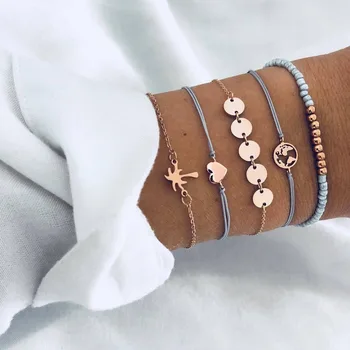 5pcs Classic Map Love Coconut Tree Geometric Bracelet For Women Handmade Adjustable Charm Bracelet Party Jewelry Bracelet Set
5pcs Classic Map Love Coconut Tree Geometric Bracelet For Women Handmade Adjustable Charm Bracelet Party Jewelry Bracelet Set