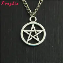 Collar Supernatural trampa del diablo pentagrama Vintage Retro antiguo plata colgante película joyería al por mayor(China)