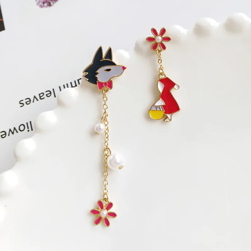 Fairy Tales Colorized Little Red Riding Hood Clip Earrings No Piercing Animal Wolf Princess Long Earrings with Pearl Flower
Fairy Tales Colorized Little Red Riding Hood Clip Earrings No Piercing Animal Wolf Princess Long Earrings with Pearl Flower