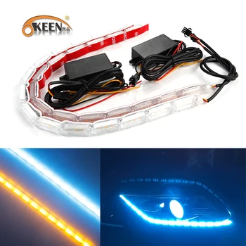 OKEEN 2pcs White Ice Blue Red Daytime Running Light Switchback Runners Corner Flowing Yellow Turn Signal DRL Flexible LED Strip
OKEEN 2pcs White Ice Blue Red Daytime Running Light Switchback Runners Corner Flowing Yellow Turn Signal DRL Flexible LED Strip