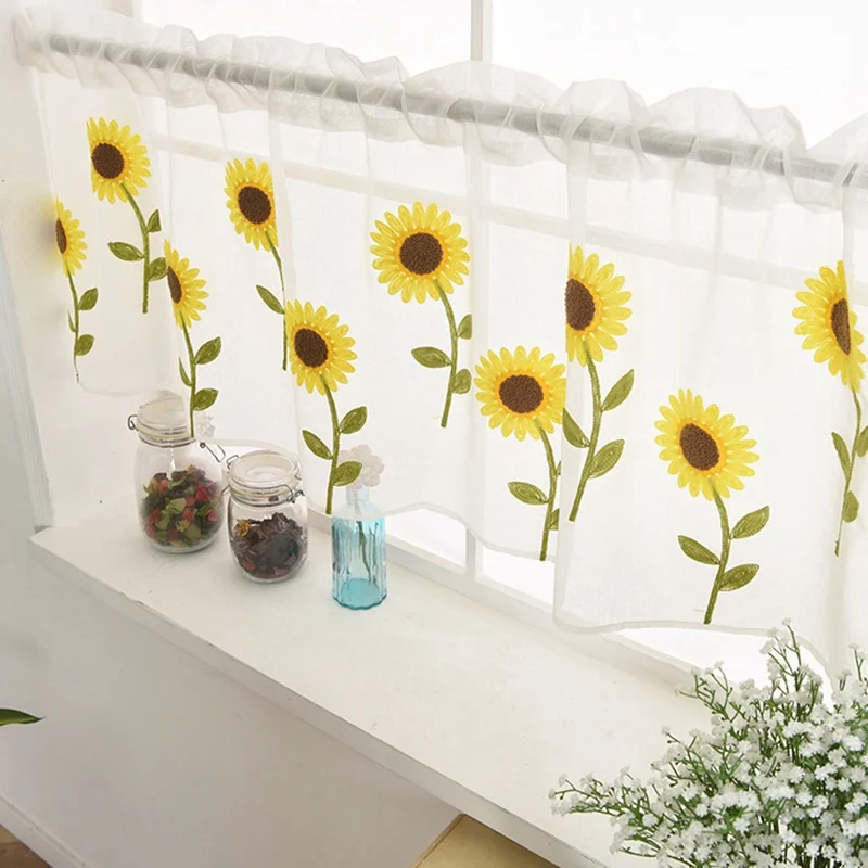 NEW Half Curtain Short Panel Drapes Valance Daisy Embroidery Short Curtain Pastoral Shade Kitchen Curtains
NEW Half Curtain Short Panel Drapes Valance Daisy Embroidery Short Curtain Pastoral Shade Kitchen Curtains