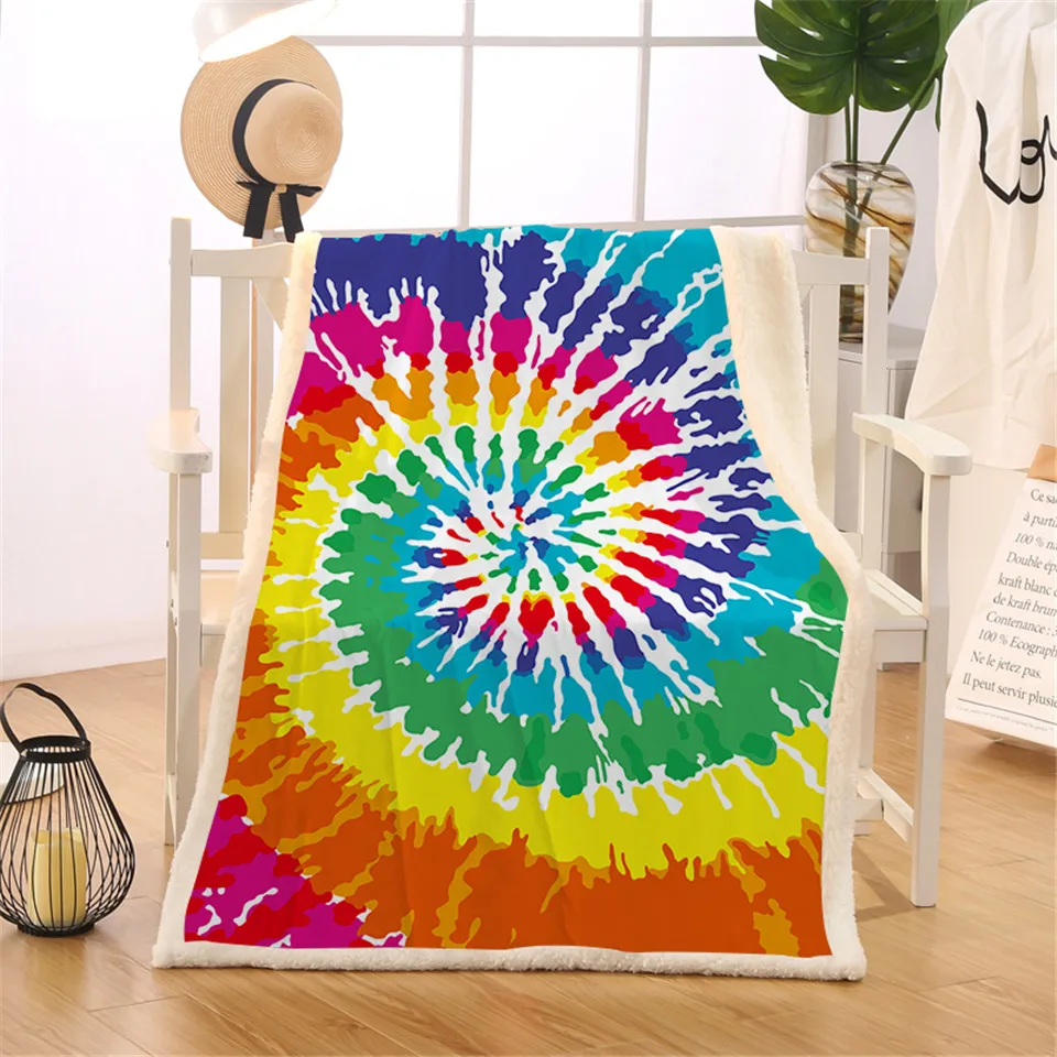 BlessLiving Tie Dye Sherpa Throw Blanket Hippie Fleece Rainbow Bedding Camping Flush Blankets Warm for Sofa Couch Bed Thin Quilt
BlessLiving Tie Dye Sherpa Throw Blanket Hippie Fleece Rainbow Bedding Camping Flush Blankets Warm for Sofa Couch Bed Thin Quilt