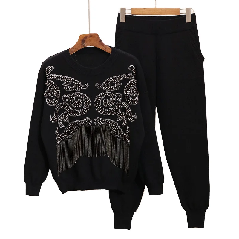 2018 Autumn Winter Two-piece Women An Mo Yan High Quality New Fashion Beaded Harajuku Suits Casual Style Soft Women's Knitwear
2018 Autumn Winter Two-piece Women An Mo Yan High Quality New Fashion Beaded Harajuku Suits Casual Style Soft Women's Knitwear