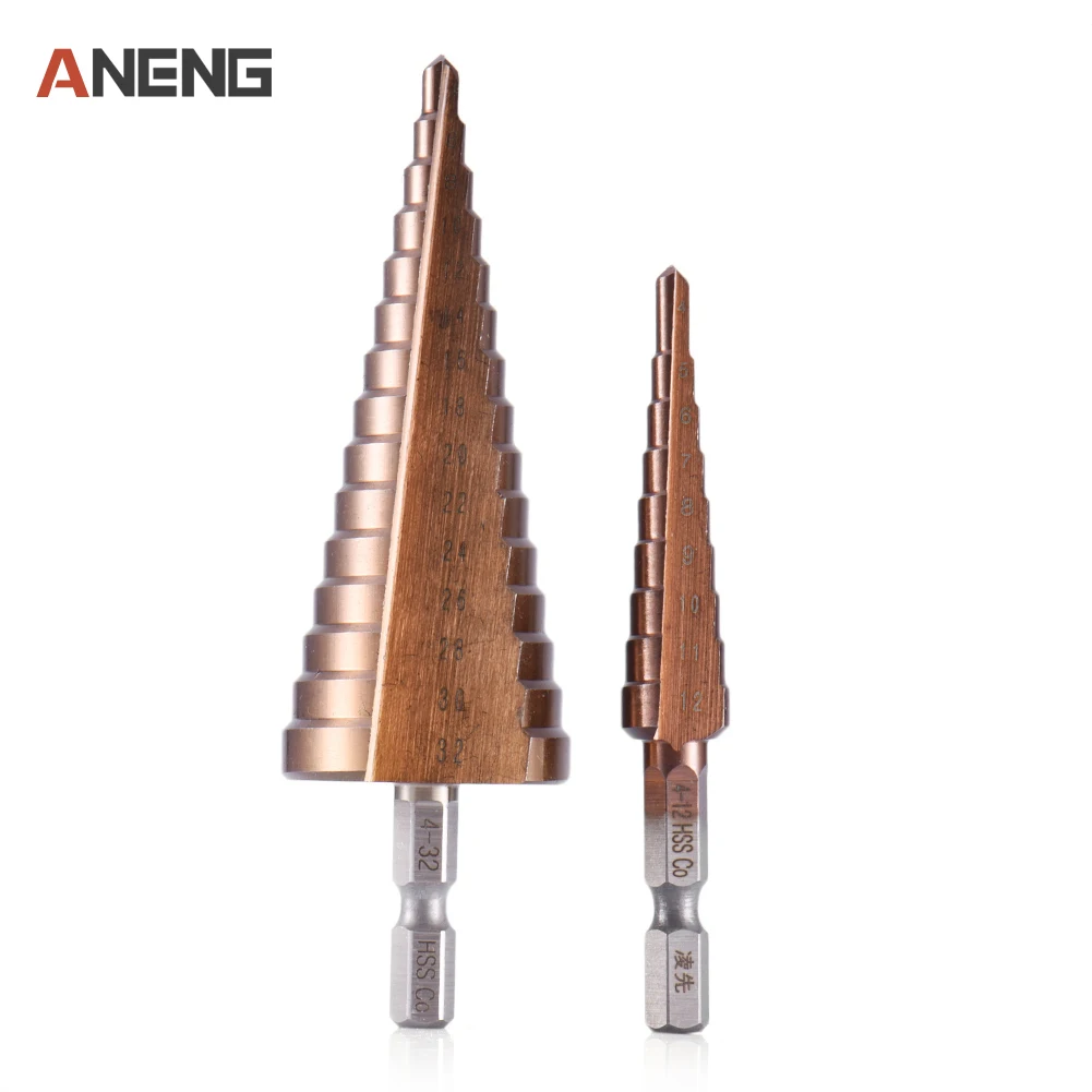 HSS CO M35 cobalt step drill 4-12MM/4-32MM Straight Flute Drill Bit Stainless Steel Hole Saw Cutter Wood Power Tool
HSS CO M35 cobalt step drill 4-12MM/4-32MM Straight Flute Drill Bit Stainless Steel Hole Saw Cutter Wood Power Tool