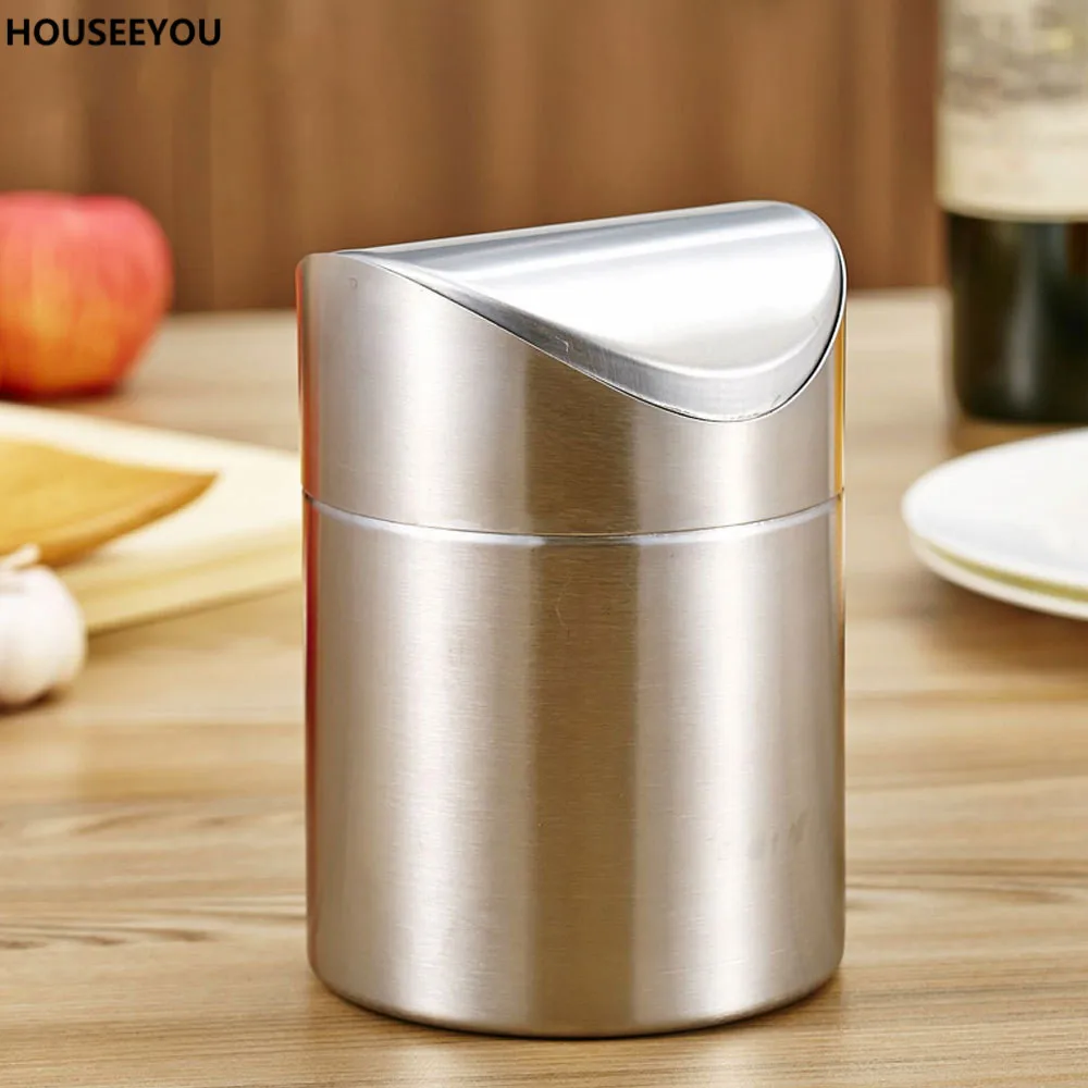 Stainless Steel Storage Boxes & Bins Silver Mini Table Dustbin Desk Trash Box Waste Container Rolling Cover Type Rubbish Bin
Stainless Steel Storage Boxes & Bins Silver Mini Table Dustbin Desk Trash Box Waste Container Rolling Cover Type Rubbish Bin