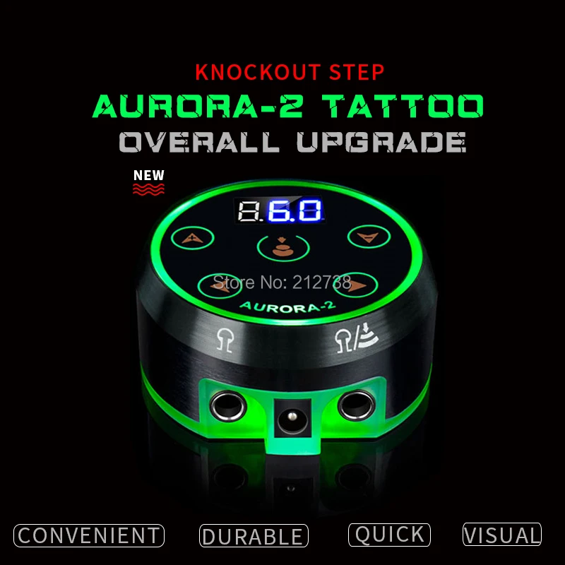 New Professional Mini AURORA II LCD Tattoo Power Supply with Adaptor for Coil & Rotary Machines|lcd tattoo power supply|tattoo powertattoo supply |