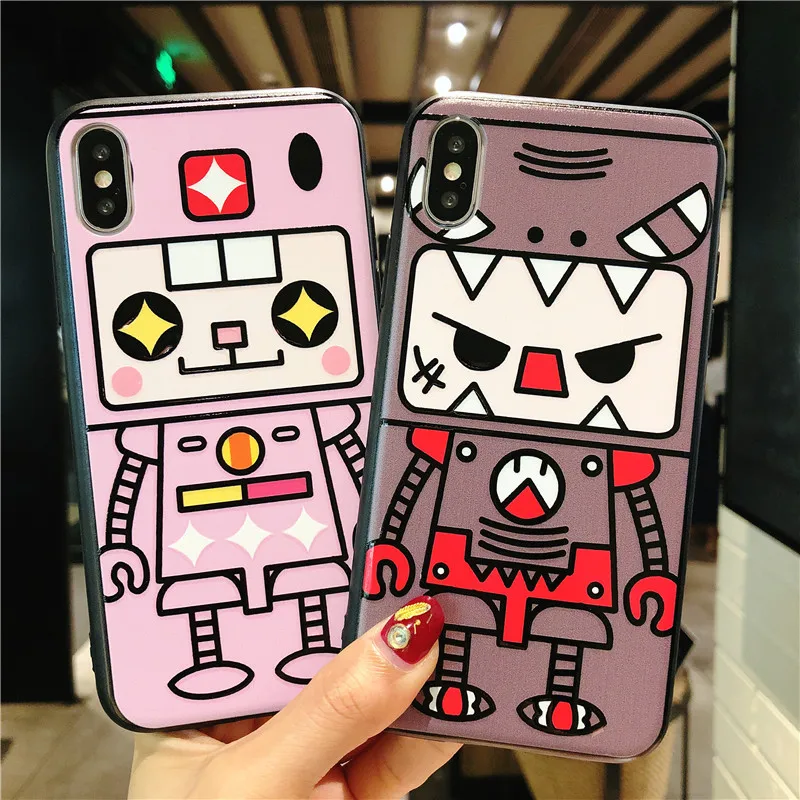 Cute Cartoon Embossment Soft TPU Case For iPhone X 6 6S 7 8 Plus (5)