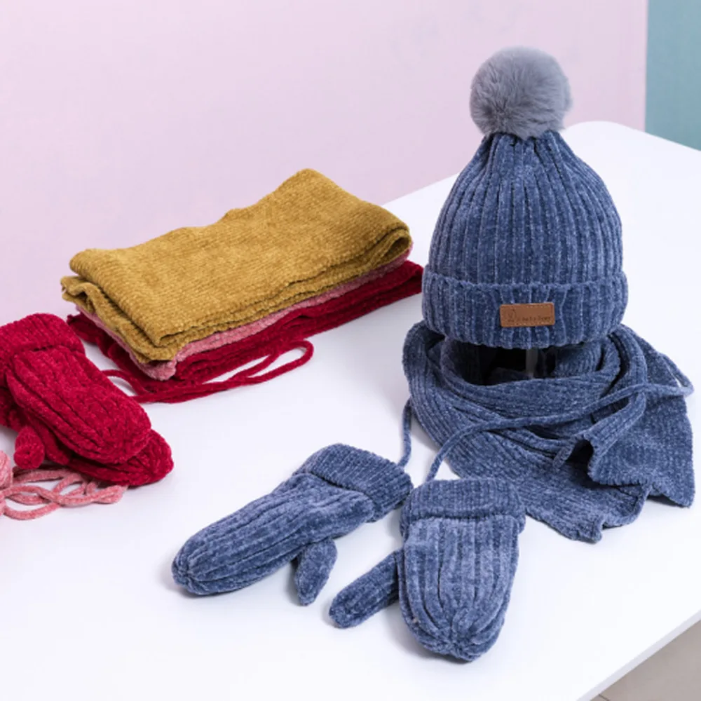 children hat set 3Pcs Toddler Baby Girls Boys Winter Warm Knitted Cap+Scarf+Gloves Keep baby boy cute hats with pompomWarm Set
children hat set 3Pcs Toddler Baby Girls Boys Winter Warm Knitted Cap+Scarf+Gloves Keep baby boy cute hats with pompomWarm Set