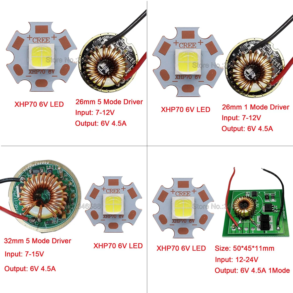 Cree XHP70 6V Cool White Neutral White Warm White High Power LED Emitter 16mm 20mm Copper PCB + 1 Mode or 5 Modes Driver
Cree XHP70 6V Cool White Neutral White Warm White High Power LED Emitter 16mm 20mm Copper PCB + 1 Mode or 5 Modes Driver