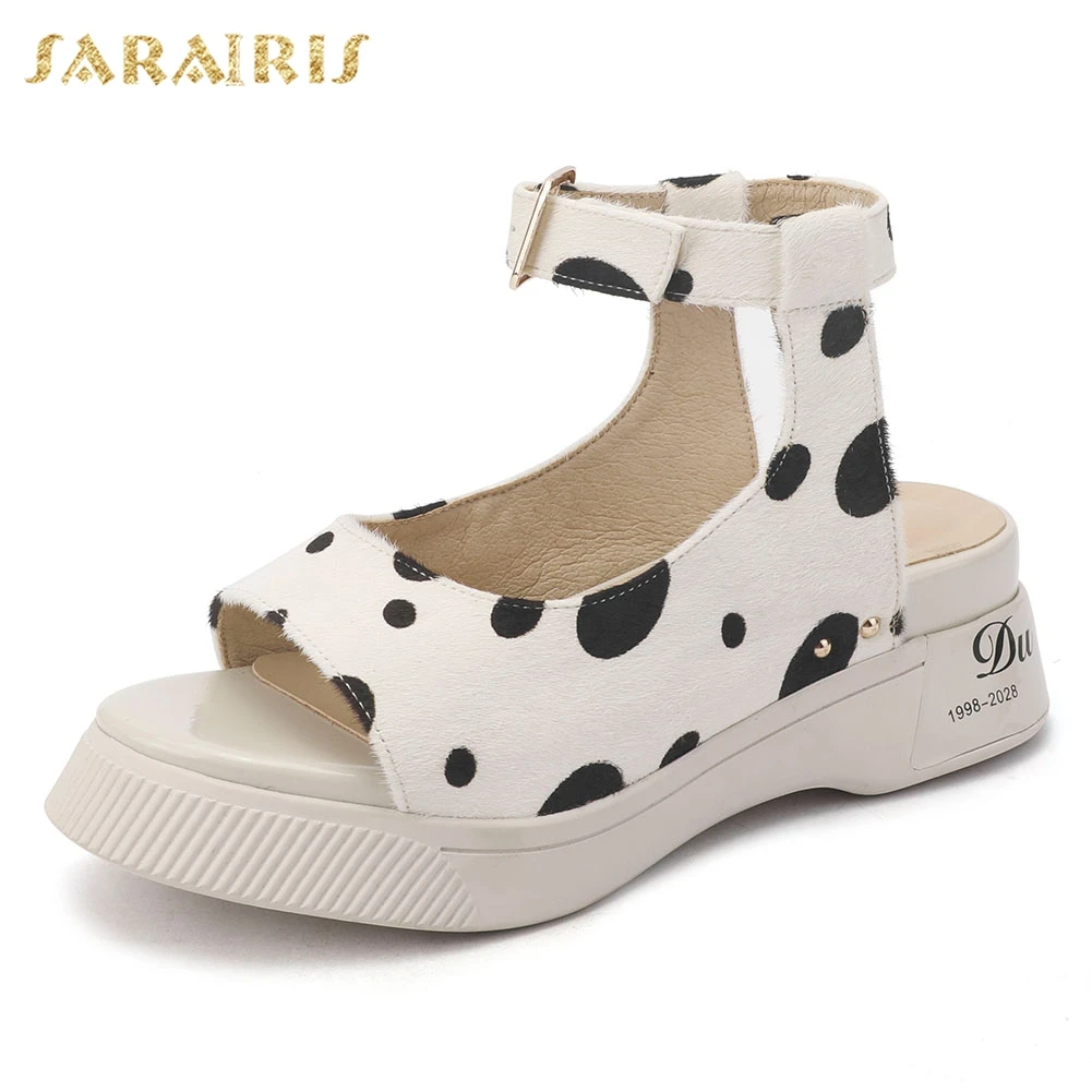 Sarairis 2019 New INS Hot Polka Dot Genuine Leather Horsehair Sandals Women Summer Ankle Strap Woman Casual Shoes Woman
Sarairis 2019 New INS Hot Polka Dot Genuine Leather Horsehair Sandals Women Summer Ankle Strap Woman Casual Shoes Woman