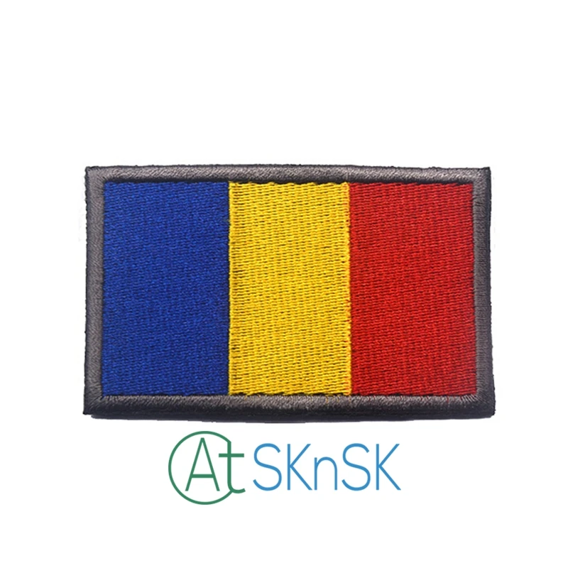 Image New Embroidery Badge Romanian National Flag Of Romania Embroidered Badges Patch For Clothing Cap Bag Drapeau de la Roumanie