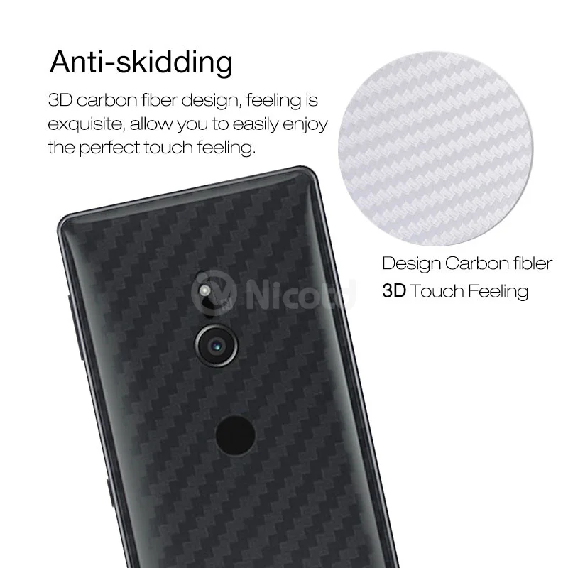 Nicotd 3D For Sony XZ1 Compact Carbon Fiber Phone Back Protector Film For Sony XZ2 Compact XA2 Ultra XZ Premium 3Pack Protective (1)