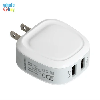 

50pcs 5V 2.1A 1.5A Smart Travel HH-030 big Dual 2 USB Eggshell Ellipse oval ellipse style phone charger adapter