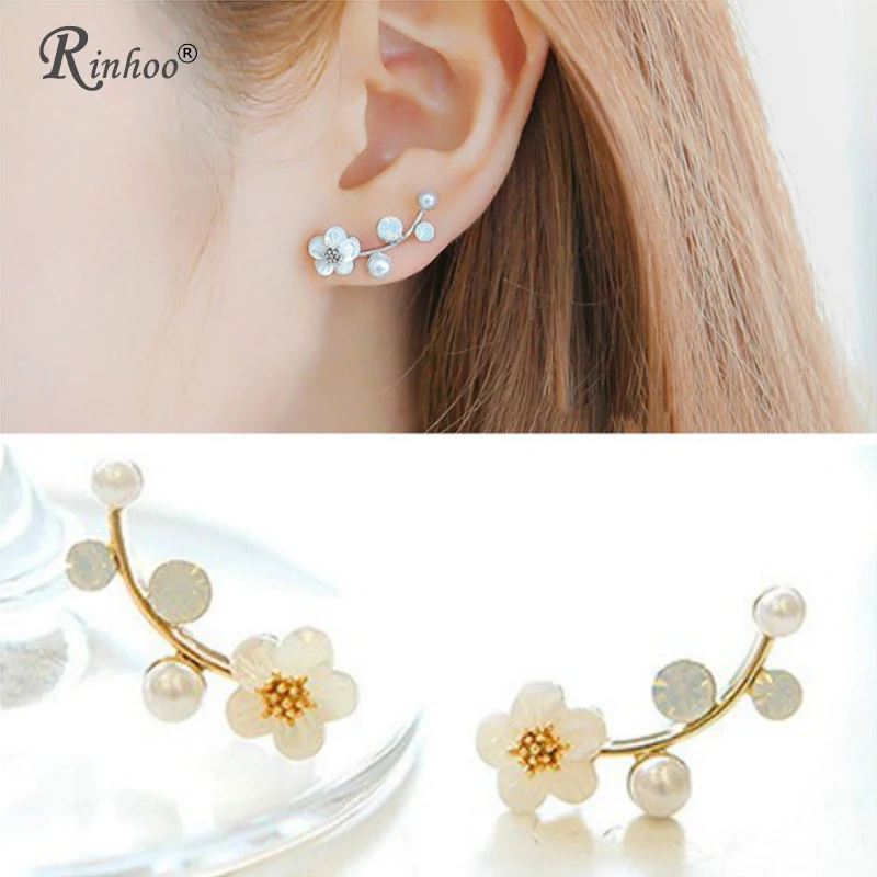 RINHOO Fashion Korean Rhinestone Flower Ear Stud Earrings for Women Sweet Simulated Pearl Wedding Bride Jewelry Brincos Earrings
RINHOO Fashion Korean Rhinestone Flower Ear Stud Earrings for Women Sweet Simulated Pearl Wedding Bride Jewelry Brincos Earrings