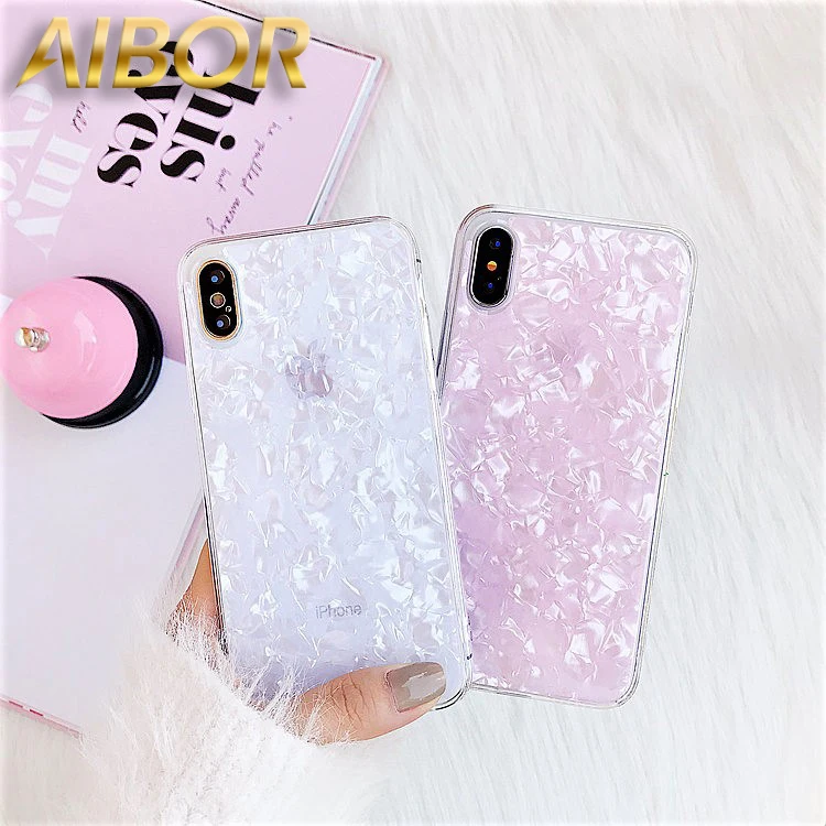 Роскошный розовый стиль для девочек простой 3D ракушки кожи Shell чехол iPhone X XS MAX XR 6 S